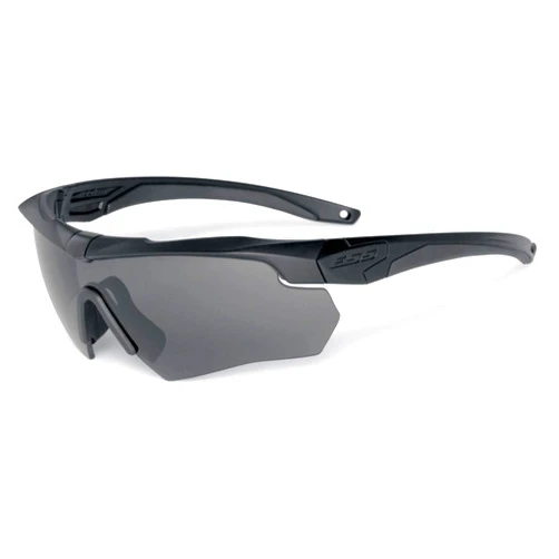 ESS Gray Safety Glasses, Scratch-Resistant, Wraparound Black, One Size