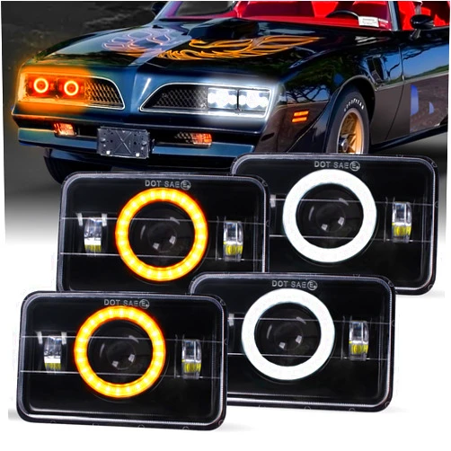 DOXMALL 4X6 Led Headlights DOT Approved With 6500K High Low Beam High Brightness White DRL Amber Turn Signal Light Compatible for H4651 H4656 Peterbilt 379 C10 Headlights Truck