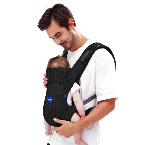 YEMKEZO Baby Carrier Newborn to Toddler, Cozy Baby Wrap Carrier(7-44lbs), with Hook&Loop for Easily Adjustable, Soft Fabric,Breathable Black