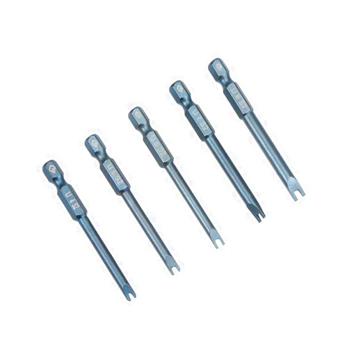 uxcell U-Shaped Bits Set 5pcs 1/4 Inch Hex Shank Magnetic U4 U5 U6 U7 U8 Screwdriver Bit Set 65mm Length S2 Screw Driver Kit Tools