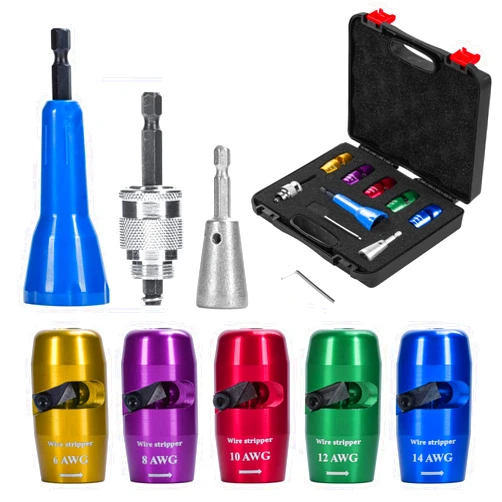 Mozeyerh Wire Stripper Twister Tool for Drill, 2024 Upgraded Wire Stripping Tool & Wire Twisting Connector for Cutters 6-14 AWG, 8 In 1 Professional Electrician Wire Nut Twister Stripping and Twisting Tool