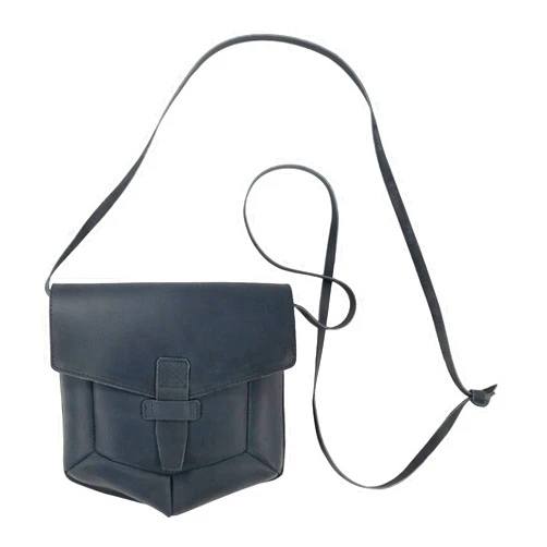 Hide & Drink, Prisma-Shaped Shoulder Bag, Vintage Purse, Messenger and Crossbody Bag, Full Grain Leather, Handmade