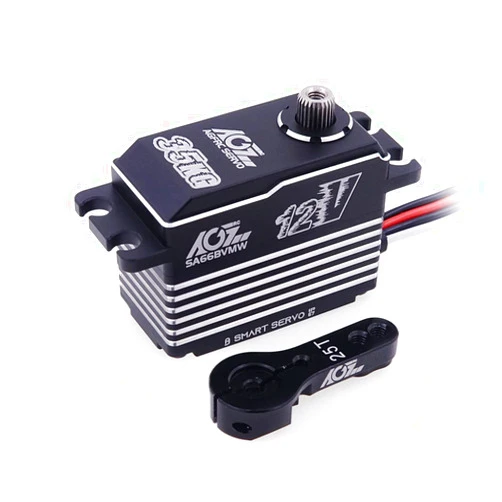 AGFRC Low-Profile Waterproof-Steering-Servo High-Torque - 35KG 12V Programmable Metal Gear Smart Servo for 1/10 RC Car Truck, Control Angle 180°(SA66BVMW)