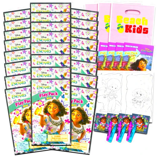 Disney Encanto Mini Party Favors Set for Kids - Bundle with 24 Mirabel Mini Activity Book Play Packs with Coloring Pages, Stickers (Encanto Birthday Party Supplies)