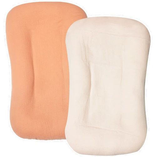 YCHWFF Muslin Baby Lounger Cover 2 Pack, Organic Cotton Removable Slipcover for Newborn,Baby Padded Lounger Infant Floor Seat Cover for Boys Girls