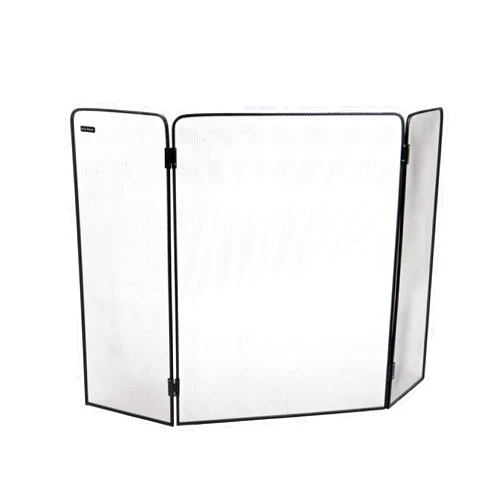 Mind Reader 3-Panel Fireplace Screen, Folding, Indoor Outdoor, Stand Alone, Metal Mesh, 26.25