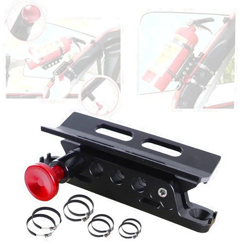 KOLEMO Universal Adjustable Quick Release Roll Bar Fire Extinguisher Mount Holder Compatible with for Jeep Wrangler Gladiator Ford Bronco UTV Polaris RZR Ranger Camper Van ATV