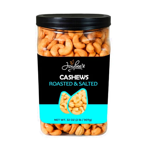 Jaybee's Cashews Roasted Salted - 32 oz 2 lbs | Whole Cashew Nut | Healthy Protein Snack | Natural Keto & Vegan Diet Friendly | Great for Cooking, Baking, Salads | Kosher | Jaybee's Nuts