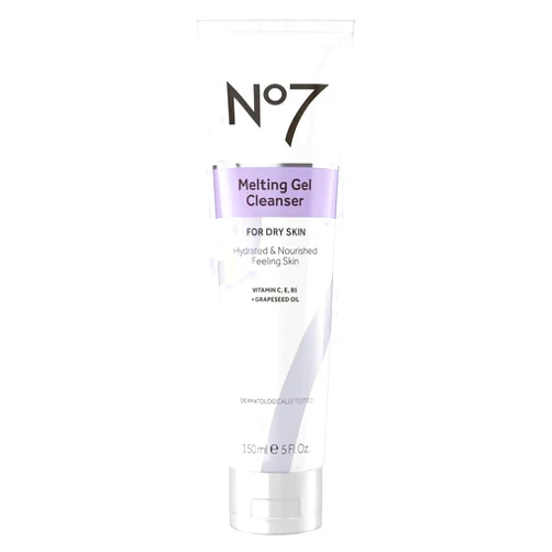 No7 Melting Gel Cleanser - Makeup Remover Balm with Vitamin C + Vitamin E - Hydrating Facial Cleanser for Dry Skin - Skin Balancing Milky Cleansing Balm (150 ml)