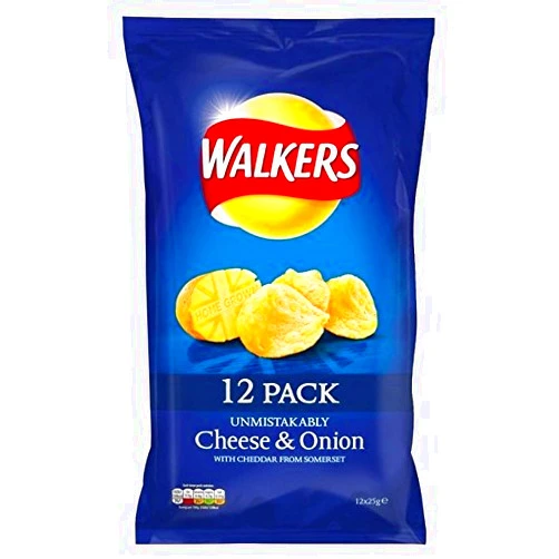 Walker's Walkers Cheese & Onion Crisps 25g x 12 per pack