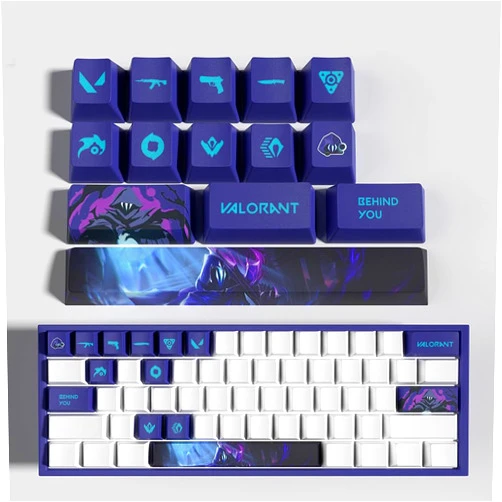 GATOKIT Valorant Custom Keycaps OEM Profile 14keys PBT Dye Sub Keycap Set for Mechanical Keyboards, Valorant Gift Gaming Accessories for Gamer (Omen)