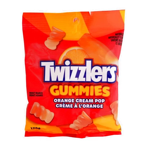 HERSHEY'S Twizzlers Orange Cream Pop Twist Gummies, 170g/6 oz Bag