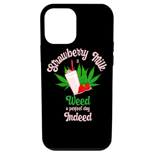 Best Pot Smoker Tees Best Strawberry Milk Tees iPhone 12 mini Strawberry Milk And Weed A Perfect Day Indeed Marijuana Milk Case