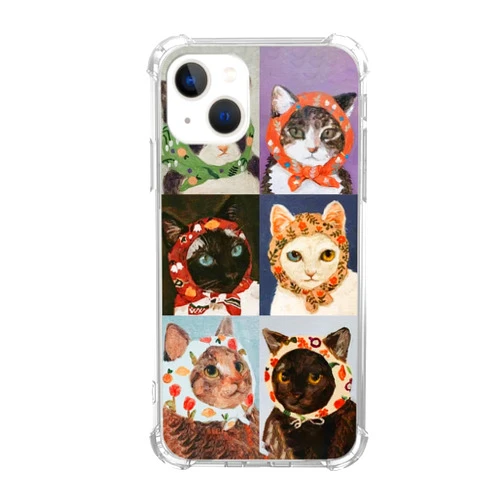Lemifelgby Cat Painting Case Compatible with iPhone 13, Cute Cat Phone Case for iPhone 13, Cool TPU Protective Phone Case Cover