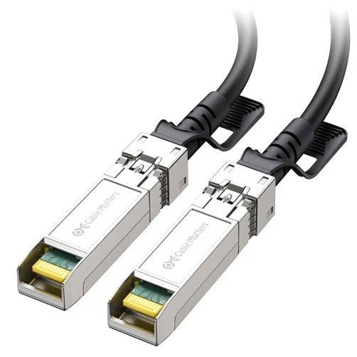 Cable Matters 10Gbps DAC Twinax SFP Cable 0.5m / 1.6ft (SFP+ Cable), 10GBASE-CU Passive Direct Attach Copper Twinax SFP Cable, Compatible with Cisco, Ubiquiti, Huawei, Netgear, & Supermicro Devices