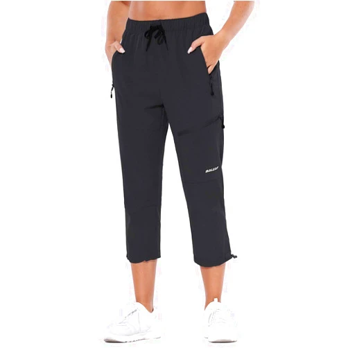 BALEAF Women's Hiking Cargo Capris Outdoor Lightweight Water Resistant Pants UPF 50 Zipper Pockets