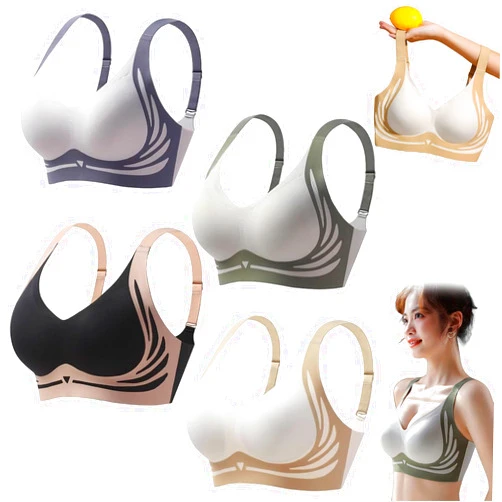 Zlimpty Super Gather Bra, Super Gather Bra| Wireless Push-Up Bra, Lifting Anti-Sagging Wireless Push Up Bra
