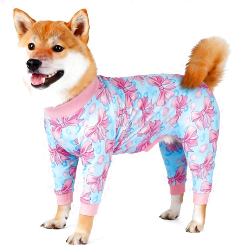 Xqpetlihai Dog Onesie Surgery Recovery Suit for Medium Large Dogs Recovery Shirt for Abdominal Wounds or Skin Diseases Bodysuit Dogs Pajamas(B,L)