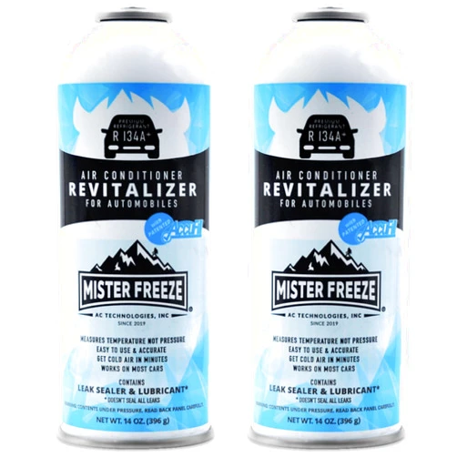 Mr. Freeze Synthetic R134a Refrigerant for Car Air Conditioner，R134a Refrigerant Freon for AC Recharging in a 14OZ Self-Sealing Container (2 Pack)
