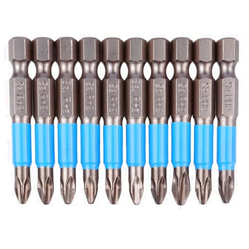 Wolfride 10PCS Phillips Head Drill Bit Magnetic Phillips Head Screwdriver Bits PH2 Bit Set - 50mm