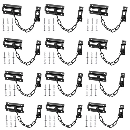 Tandefio 12 Set Door Chain Lock Chain Lock Door Guard Sturdy & Rust-Resistant Carbon Steel Chain Locks for Inside and Extra Front Door Lock for Home Kids Safety Security Apartment Protector Privacy