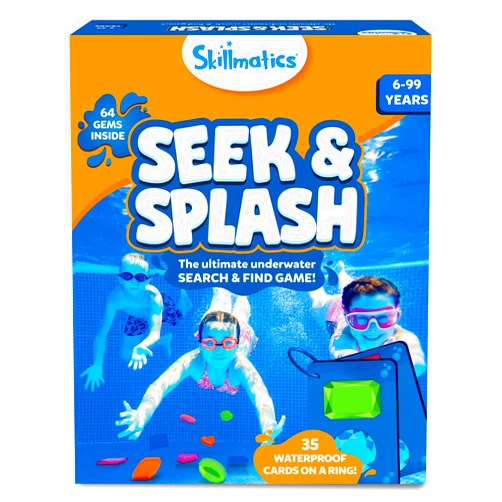 Skillmatics Pool Toys - Seek & Splash, Search & Find Water Game, Swimming Pool Dive Toy for Kids, Summer Fun & Gifts for Boys & Girls Ages 6, 7, 8, 9, 10, 11 & Up, Includes 64 Colorful Gems