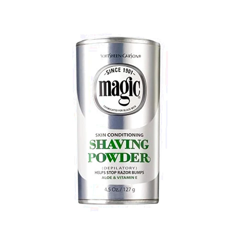 SoftSheen-Carson Razorless Shaving for Men by SoftSheen-Carson Magic Skin Conditioning Shaving Powder, with Vitamin E and Aloe, Formulated for Black Men, Depilatory, Helps Stop Razor Bumps, 5 oz