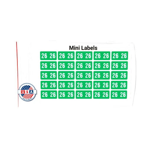 Doctor Stuff 2026 MINI Year Stickers, Green, Compatible with Smead ETS Series, Doctor Stuff 2026 Chart Stickers, USA Made Year Labels for End Tab File Folders, 250/Pack, 1 Package, 1/2