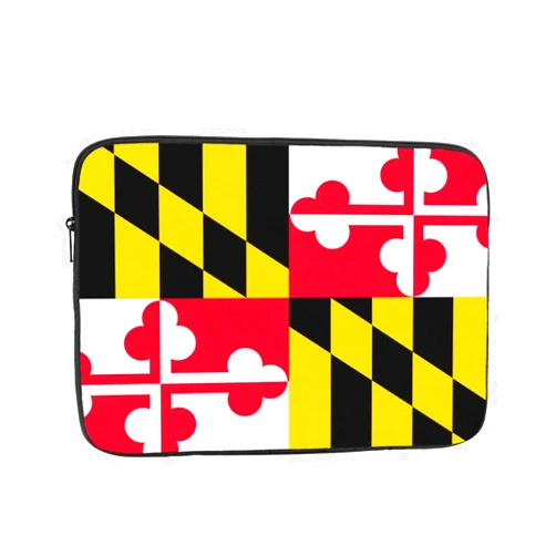 PoltEdaro Flag of Maryland Print Laptop Case â€“ Cute Stylish Water-Resistant Protective Laptop Bag for Men Women