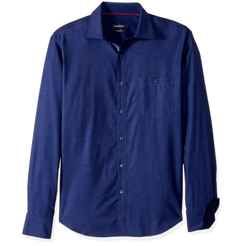 Bugatchi Men's Cotton Shaped Fit Regular Placket Woven