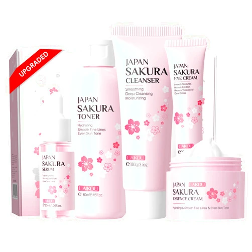 LAIKOU Skin Care, Skin Care Set, Skin Care Kit with Cleanser, Toner, Serum, Eye Cream, Face Cream for Women Teen Girls Mom Daughter Women Beauty Gift Sets 5pcs (Large Capacity Version)