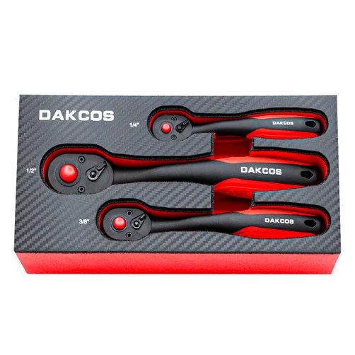 DAKCOS 3-Piece Composite Ratchet Set, 1/4