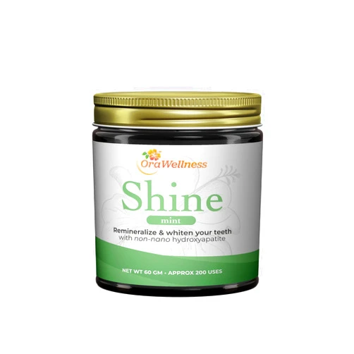 OraWellness Shine Remineralizing Tooth Powder with Hydroxyapatite, Natural Teeth Whitening Powder, Tooth Stain Remover and Polisher, Fresh Mint