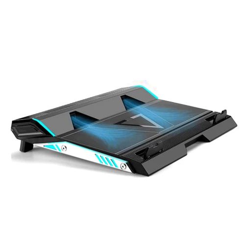 EEDSDLTQ Laptop Cooling Pad-Double Blower Laptop Cooling Pad for 14-17 Inch Gaming Laptop-Colorful Lights, Flexible Rubber Ring, Adjustable Mount Stand, Temperature Drops by 20-30 Degrees