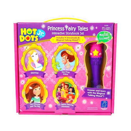 Educational Insights Hot Dots Jr. Princess Fairy Tales Storybooks, 4 Books & Interactive Pen, Homeschool Learning Workbooks, Early Learning Activities for Ages 3+
