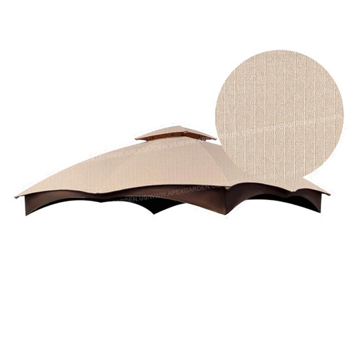 APEX GARDEN Ripstop Canopy Roof Top for The Lowe's Allen Roth 10-ft x 12-ft Gazebo #GF-12S004BTO / GF-12S004B-1 (Ripstop, Beige)