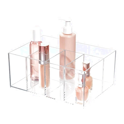 InterDesign iDesign 5 Compartment Plastic Bathroom Storage Organizer, The Clarity Collection – 9.88” x 6.88” x 4”, Clear
