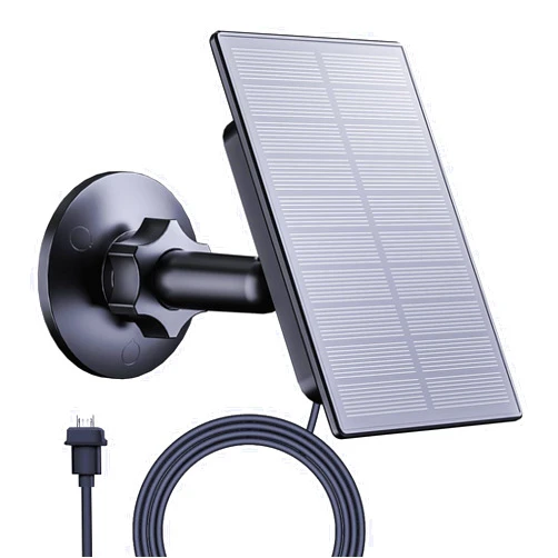 Zivif 2W Solar for Security Camera, Solar Panel Charger Compatible with Blink Outdoor (3rd Gen) Camera & Blink Outdoor 4 (4th Gen) Cameras, USB Solar Panel for Wyze Camera Outdoor, Black (1 Pack)