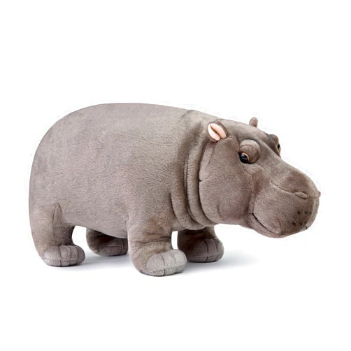 Frankiezhou Home Realistic Hippo Plush Toy - Simulation Standing 14” Hippopotamus Stuffed Animal, Soft Wild Animals Hippo Stuffed Toys, Unique Plushie Toys Model Dolls Collection for Kids
