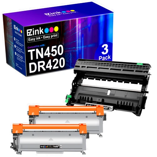 E-Z Ink (TM Compatible Toner Cartridge and Drum Unit Replacement for Brother TN450 TN420 DR420 to use with HL-2270DW HL-2280DW HL-2230 HL-2240 MFC-7360N MFC-7860DW 2840 2940 (2 Toner 1 Drum) 3 Pack