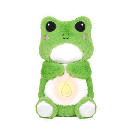 BINHSHUANH Soothe Snuggle Frog Plush Toy, Frog Sleep Buddy with Music Lights & Breathing Motion, Snuggle Pet Plushie Gift for Toddler Kids and Adults (Green)