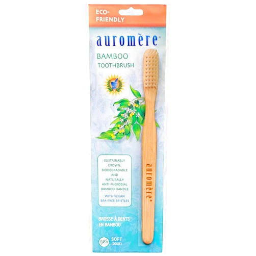 Auromere Bamboo Toothbrush - Eco Friendly, Vegan, Sustainably Grown, with Soft Bristles (1 Pack)
