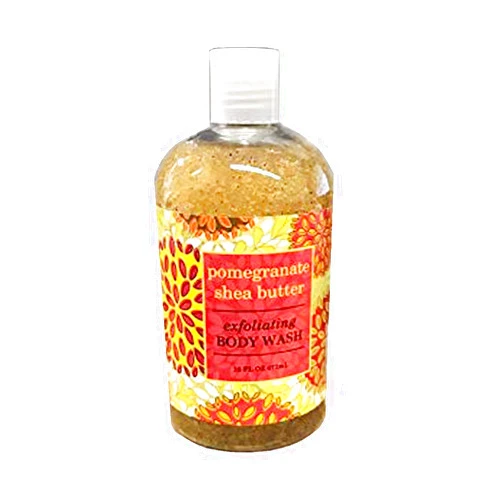 Greenwich Bay Birsppy Greenwich Bay Exfoliating Body Wash, Enriched with Shea Butter, Blended with Loofah and Apricot Seed 16 oz (Pomegranate)