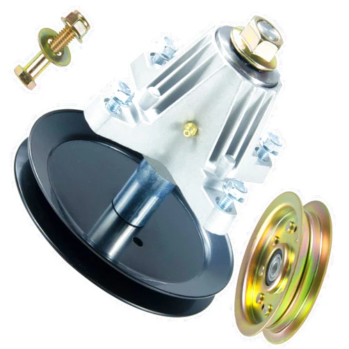 BOSFLAG 918-04865A Spindle Assembly Kit with 756-04129 Pulley Replaces Cub Cadet 618-04865A, 918-04636, 918-04636A for Cub Cadet ltx 1046 Spindle, Craftsman lt2000 Spindle, Cub Cadet ltx1045 Spindle