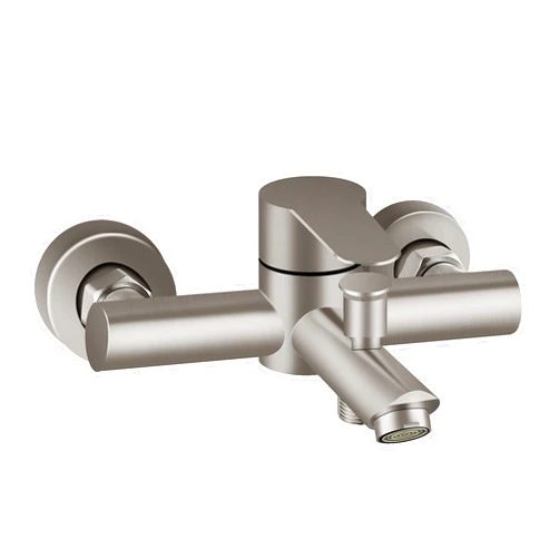 Aolemi Bathtub Faucet SUS304 Stainless Steel Bathroom Tub Filler Brushed Nickel Wall-Mounted Shower Mixer Taps Without Handheld Spray