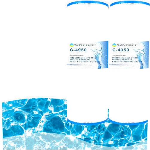 Savener PRB50-In Spa Filter Cartridge Compatible with Unicel C-4950 50Sq.ft Guardian 413-212-02 Filbur Fc-2390 03Fil1600 40506 17-2380 Hot Tub Filter Replacements,2 Pack