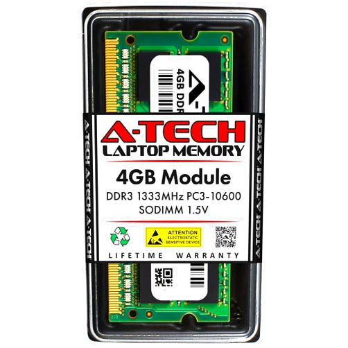 A-Tech 4GB RAM for Acer Aspire 5742Z 5742Z-4685, 725-0691, Ao756-2641, E1-531-4694, E1-572P-6857, One Ao721-3574 Mesh Black, V3 V3-771G-9875 | DDR3 1333MHz PC3-10600 SODIMM 1.5V Non-ECC Memory Upgrade