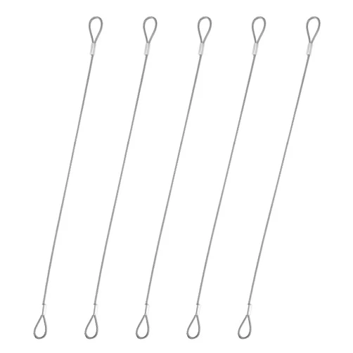 Salbsever 5PCS Safety Cable Lock 12 inch Steel Cable for Locks Luggage Lock 30cm Security Wire Rope with Double Loop Safety Cable Lock Braided Steel Coated Safety Cable for Stage Lighting Luggage Lock Black