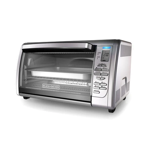 Black+Decker Countertop Convection Toaster Oven, 8 One-touch Cooking Functions, Stainless Steel