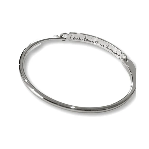 MyWhys Actual Handwriting bangle handwritten engraved bar bracelet Gift name bangle.